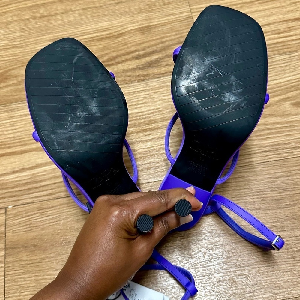 ZARA Purple open toe sandals - Picture 5 of 11